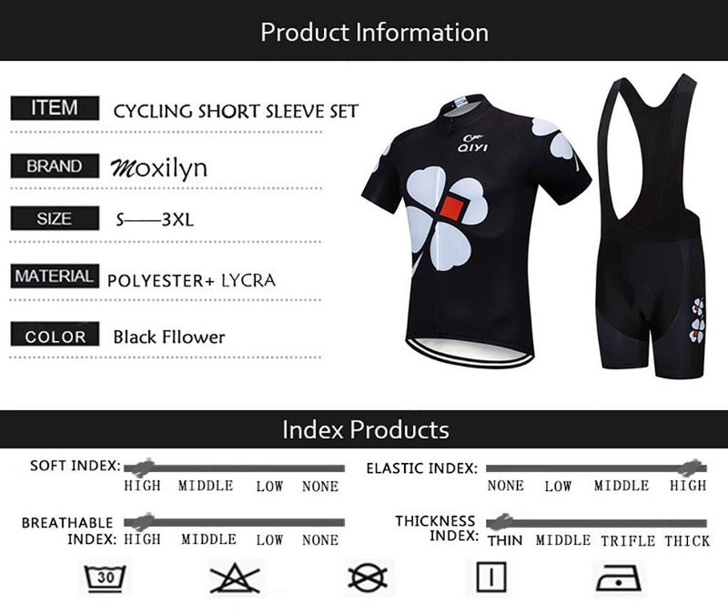 MOXILYN Men's Quick-Dry Cycling Jersey Set Road Bike Bicycle Shirt + Bib Shorts with 9D Gel Padded MTB Riding Clothing kit - Image 4